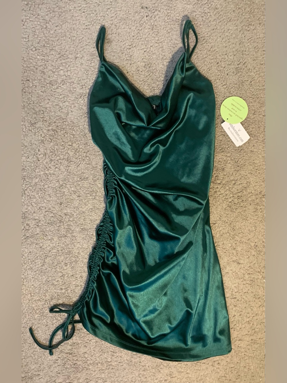 Windsor Teal Satin Mini Dress